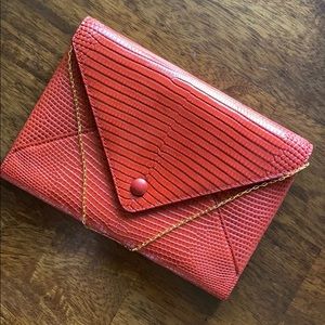 The Row Envelope Bag in Red Lizard